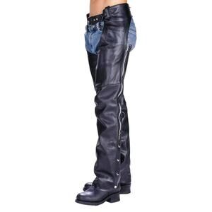 Xelement Unisex Size 32 'Classic' Black Real Leather Motorcycle Riding Chaps